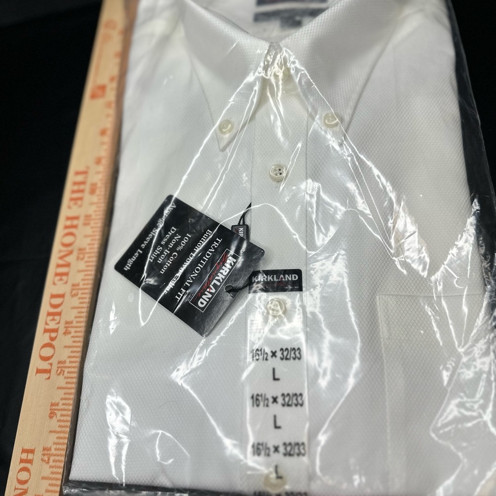 Kirkland Signature White Dress Shirt Crisp Formal Wear